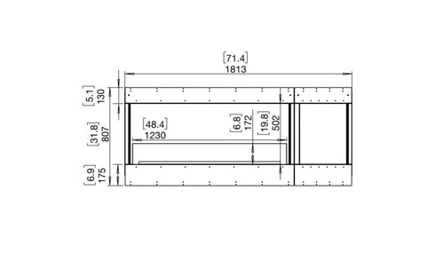 Ecosmart Fire Flex 68BY.BXR Bay Fireplace Insert - Black Finish / Black Burner - ESF.FX.68BY.BXR.B
